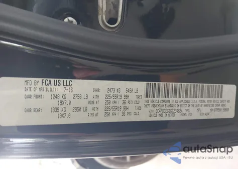 2016 Dodge Journey R/T from USA, damaged, VIN 3C4PDCEG1GT234624